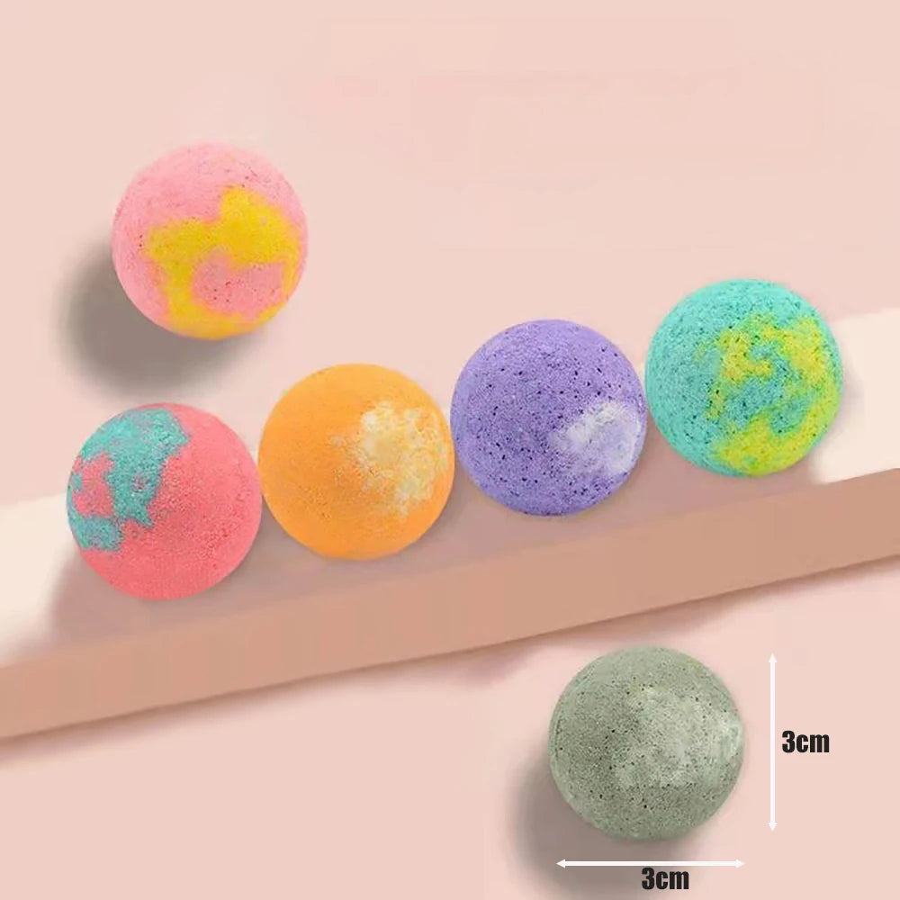 12Pcs/Set Bubble Small Bath Bombs Body Stress Relief Exfoliating Moisturizing Fragrances Aromatherapy SPA Salt Ball Skin Care