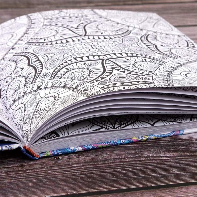 1 Pcs New 24 Pages Mandalas Flower Coloring Book for Children Adult Relieve Stress Kill Time Graffiti Painting Drawing Art Book