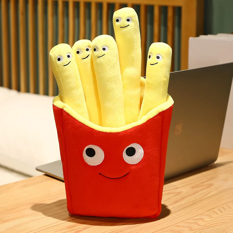 Emotional Support Smile French Fries Plush Stuffed Toy, Plush Sofa Pillow Car Accessories, Children'S Pretend Play Accessories T