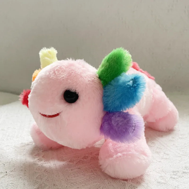 Rainbow Axolotl Plush Toys, Kawaii Stuffed Animal Axolotl Plushie Toy, Emotional Support Axolotl Pink Soft and Cute for Home Dol