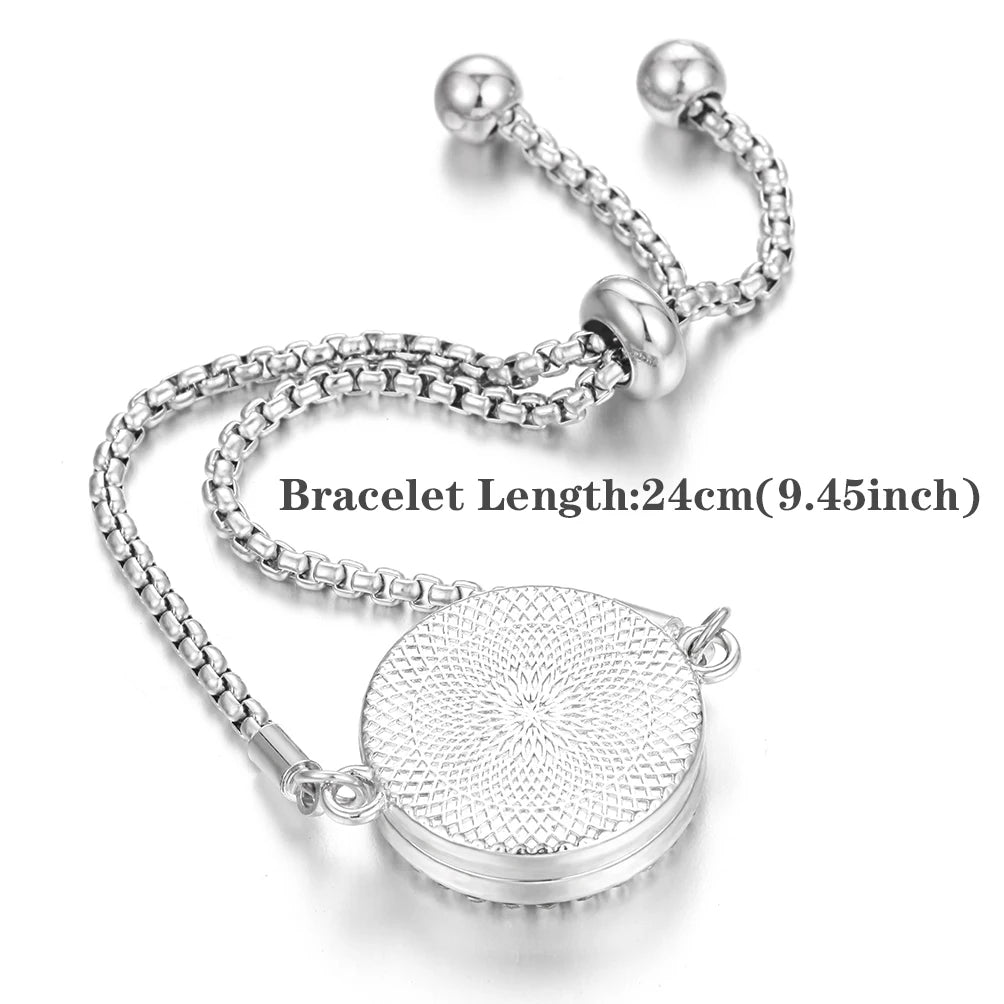 New Love Heart Aromatherapy Bracelet Bangle Adjustable Chain Perfume Essential Oil Diffuser Bracelet Women DIY Locket Jewelry